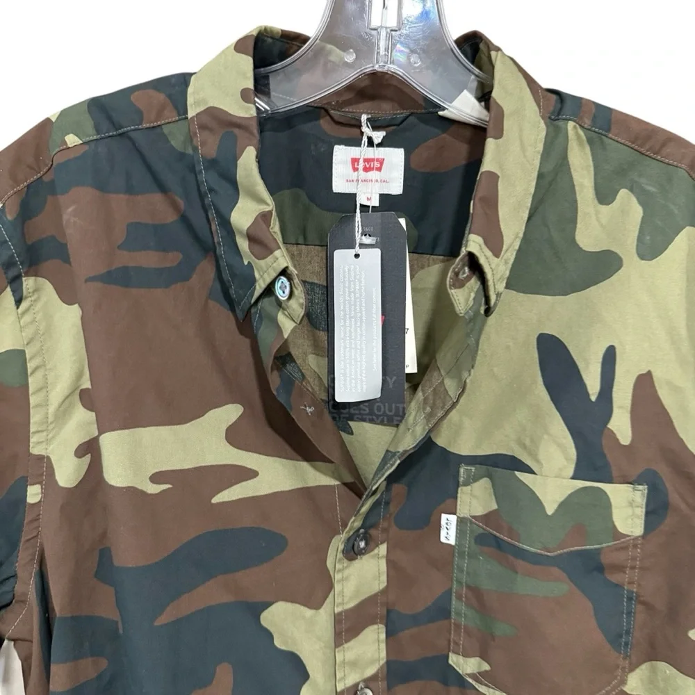 Levi’s Supima Camo Shirt Green Utility Gorpcore Streetwear Men’s M Outdoor